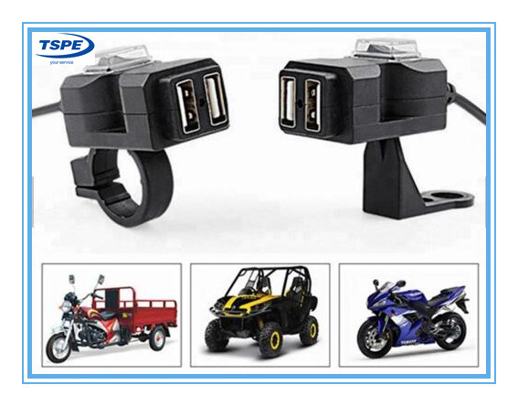Enchufe dual impermeable del cargador de la motocicleta del USB para la motocicleta ATV de 12V